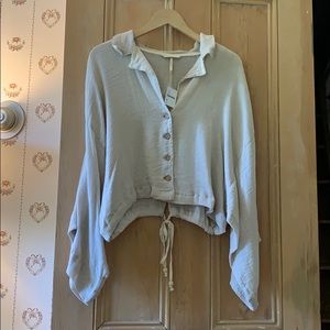 Free People oversized top with drawstring